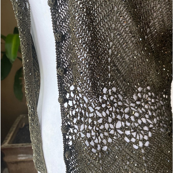 CARMEN MARC VALVO Beaded Long Sleeve Cardigan  Size medium - Picture 6 of 11